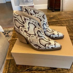 Snake skin booties